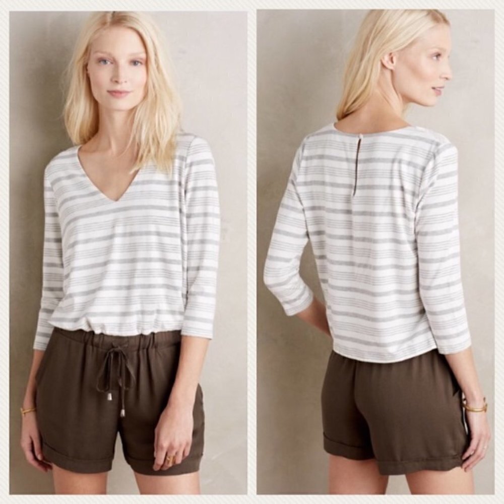Anthropologie Elevenses Erinna Striped Romper XS